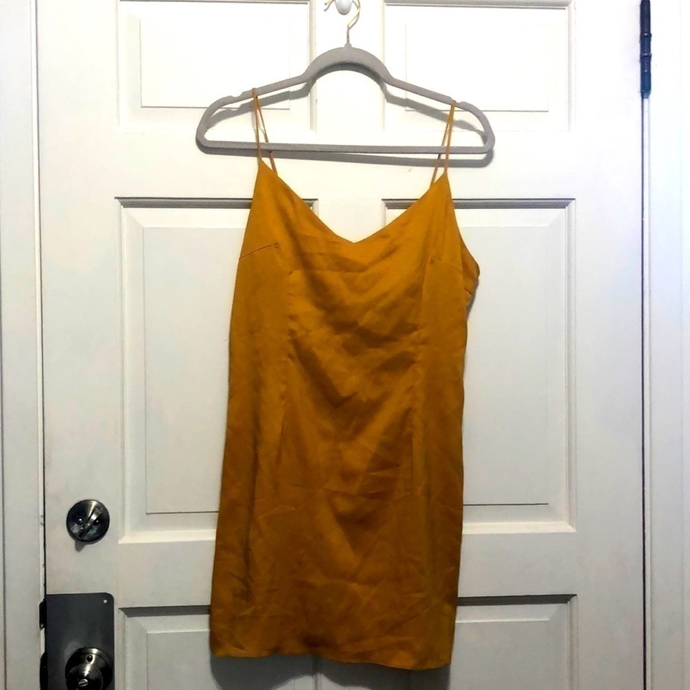 Missguided Mini Dress Yellow Size 6 Polyester
